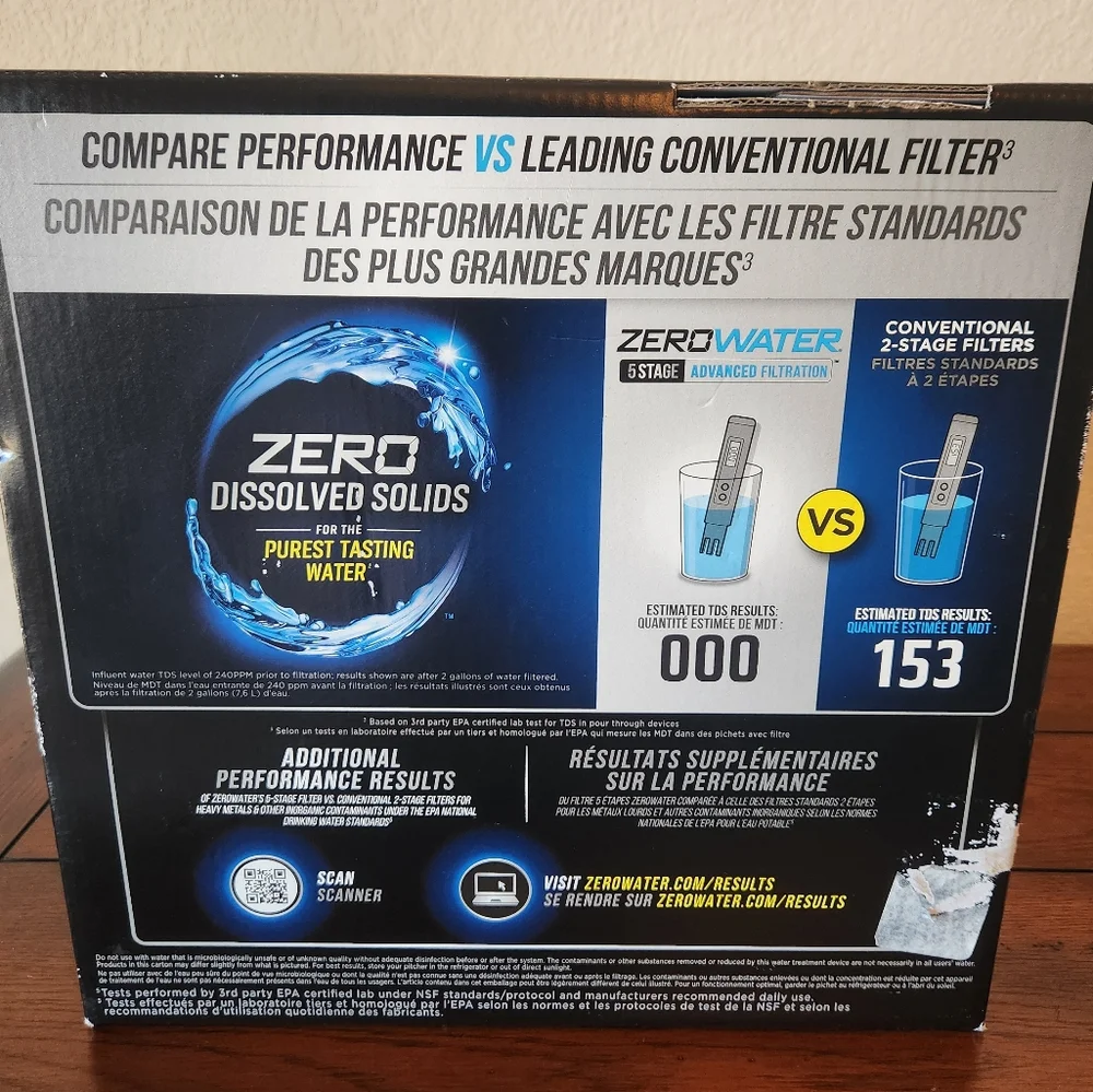 ZeroWater Ready-Pour 12 cups Blue Water Filtration Pitcher - Picture 4 of 7